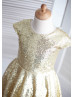 Cap Sleeves Gold Sequin Classic Flower Girl Dress Birthday Party Dress Cap Sleeves Gold Sequin Classic Flower Girl Dress Birthday Party Dress